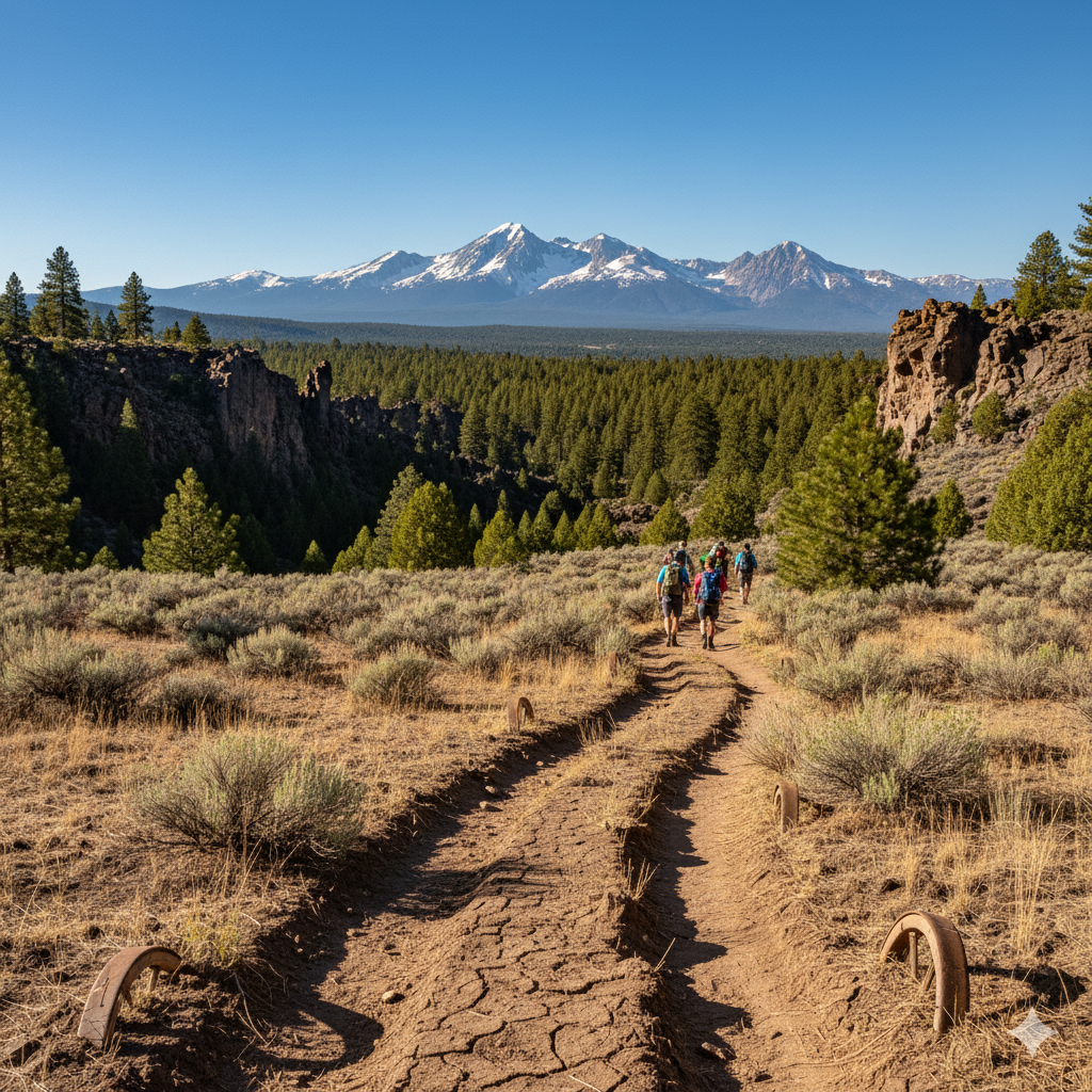 AI generated image of an early hiking trail.